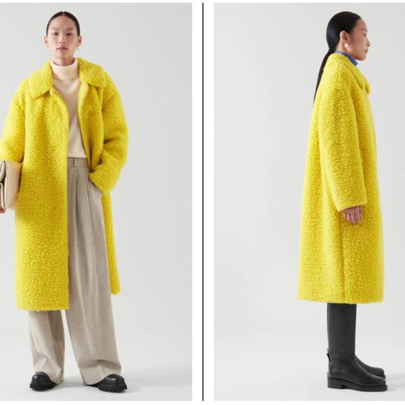COS wool teddy coat yellow - Picture 1 of 6